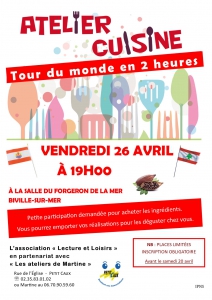 Atelier cuisine pour les adultes @ Salle du Forgeron de la Mer