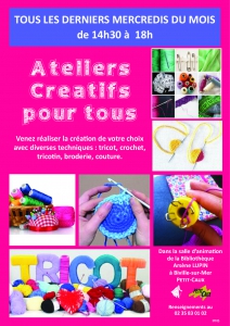 Ateliers créatifs pour tous @ Médiathèque Arsène Lupin