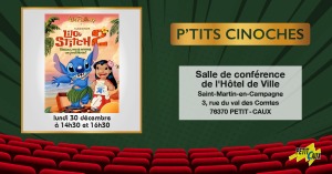 P'tit Cinoche : « Lilo et Stitch 2 : Hawaï, nous avons un problème !» @ 3, rue du Val des Comtes, PETIT-CAUX, 76370 Saint-Martin-en-Campagne, France