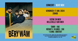 Concert : Berywam @ Rue de la Valleuse,76370 Belleville-sur-Mer